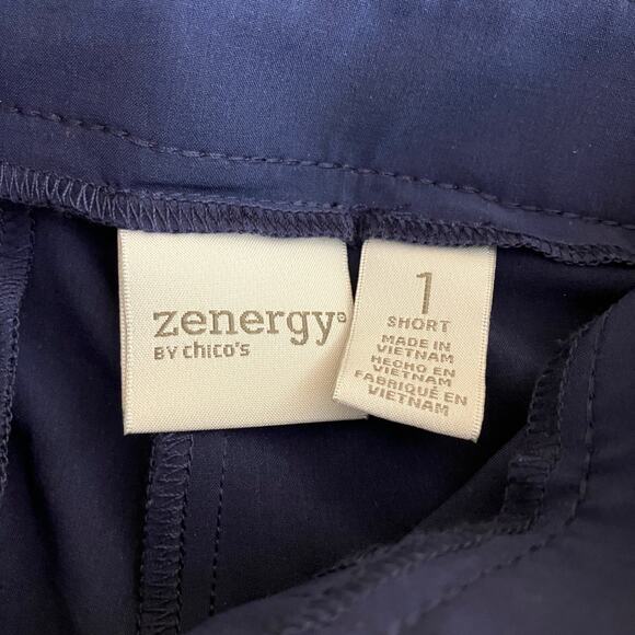Zenergy by Chicos | Navy Windbreaker Material Pants Polyester Blend Chico 1/US 8 - Picture 4 of 8